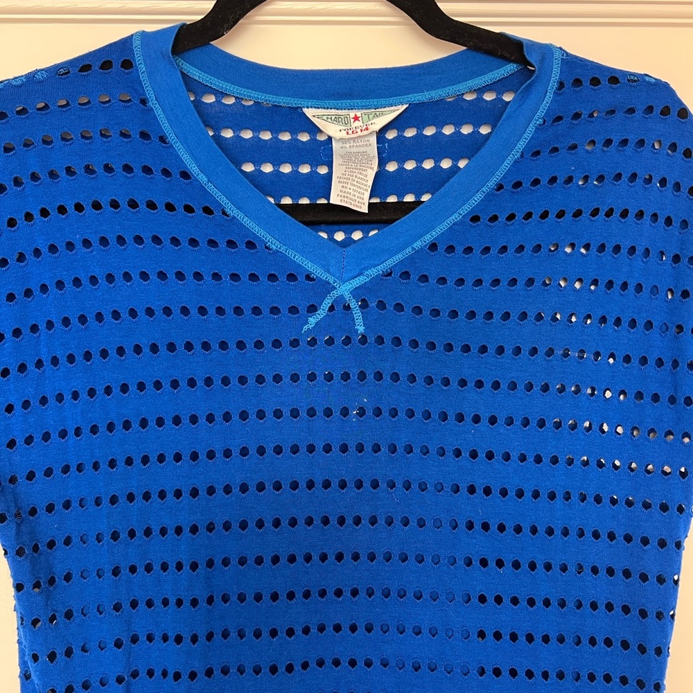 Hard Tail Vibrant Blue Perforated Kids Swim Coverup